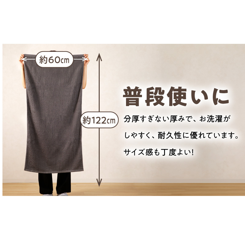 【TVで紹介！】ナチュレル 贅沢バスタオル 6枚（グレー系）【泉州タオル 国産 吸水 普段使い 無地 シンプル 日用品 家族 ファミリー】 015B549_イメージ5