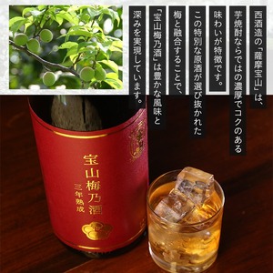 No.915 宝山梅乃酒 三年熟成(720ml×4本)梅酒 酒 アルコール 家飲み 宅飲み 梅 国産 常温 常温保存【西酒造】