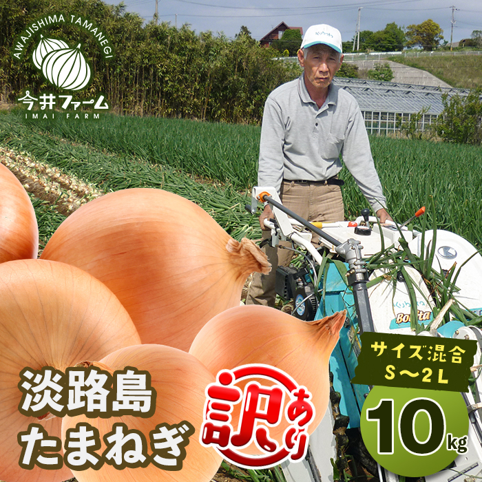 【訳あり】今井ファームの淡路島たまねぎ 10kg【サイズ混合