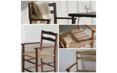 ナチュラルモダンなインテリアに　おしゃれな　シェーカースタイル　アームチェアー　（１脚）（ブラックウォールナット）