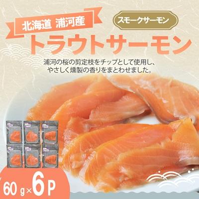 ふるさと納税 浦河町 北海道浦河町産『トラウトサーモン』のスモークサーモン×6P[02-1510]