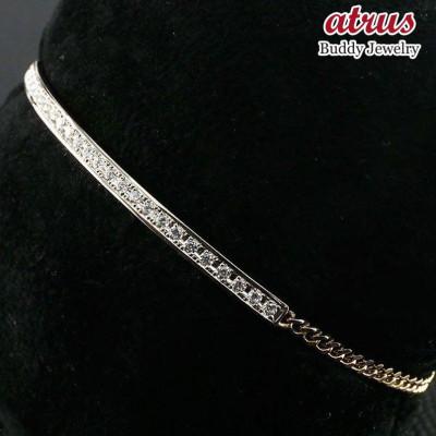 ふるさと納税 昭和町 18金 プラチナコンビ ブレスレット ダイヤモンド 0.5ct 喜平 細身160620101dypm