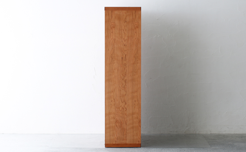 オープンラック 木製 ブラックチェリー材 幅76 奥行38 高さ148 収納 木製 棚 無垢材 ラック 見せる収納 棚 秋山木工 秋山木工株式会社 家具 インテリア シンプル おしゃれ 国産 静岡県 