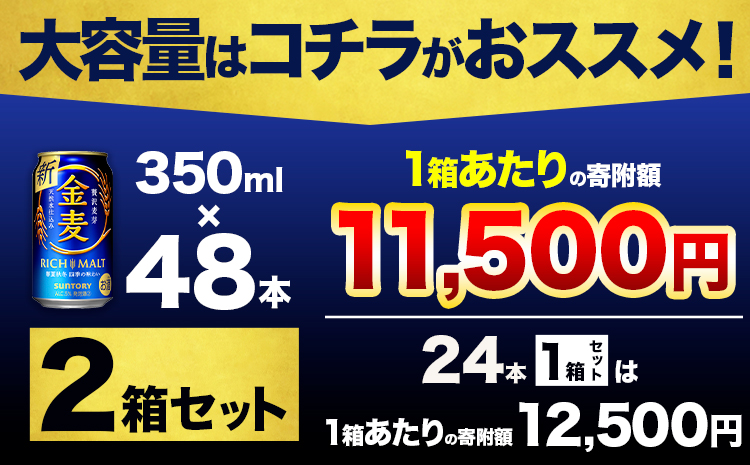 九州熊本産 金麦２ケース（350ml×48本）阿蘇天然水使用 ビール お酒 アルコール 《30日以内に出荷予定(土日祝除く)》---sm_kinmugi_30d_23_23000_2case---