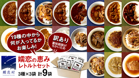 《 訳あり 》おまかせ 嬬恋 レトルトセット3種×3袋(合計9袋) 訳あり商品 [AH036tu]