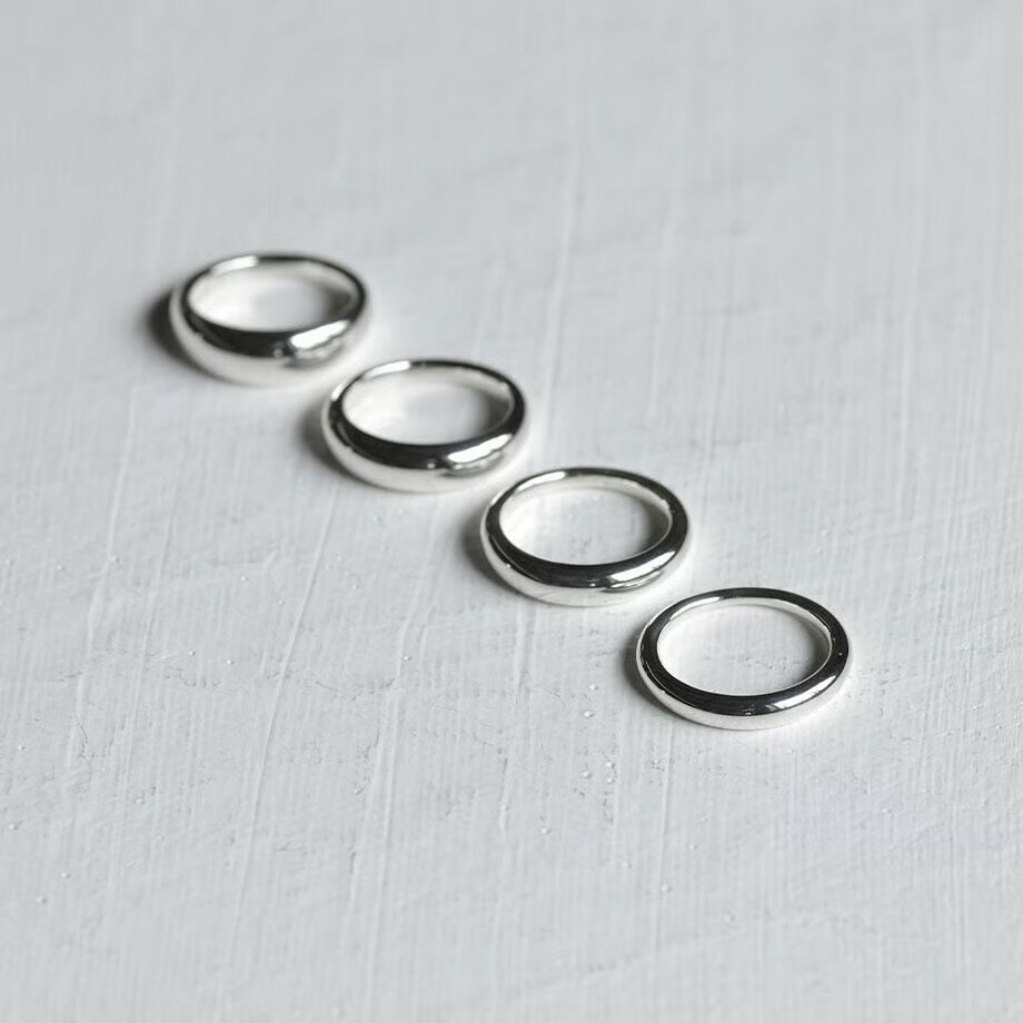 【ふるさと納税】甲丸リング Laugh＆Yoke Oval-S Oval-M Oval-L Oval-LL｜3.2～6.1mm｜シルバー925｜AD｜株式会社　三雄工芸