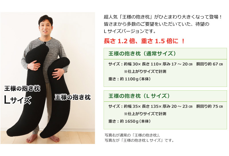 王様の抱き枕 メンズ Lサイズ 男性向け・ 消臭 生地使用 王様シリーズ 男性用 枕 まくら 安眠枕 だきまくら 抱枕 日本製 国産 快眠 洗える 加齢臭 寝汗 ニオイ 臭い 吸水 速乾 父 誕生日 