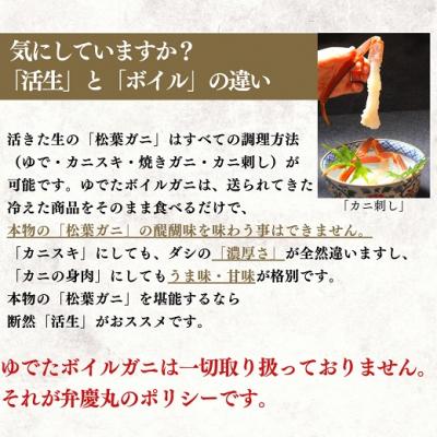 ふるさと納税 鳥取市 松葉ガニ 訳ありBセット※着日指定不可※【弁慶丸】 |  | 01