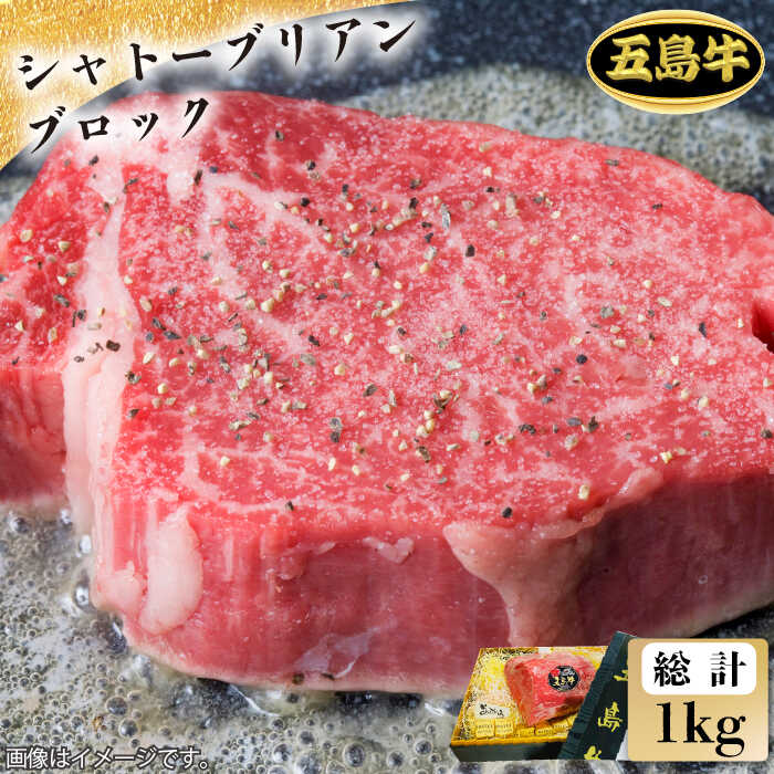 【ふるさと納税】【日時指定必須】五島 牛 シャトーブリアン ブロック 約1kg 国産牛 牛肉 ブランド牛 セット ソース付 五島市 / 鬼岳牧場 [PEK019]