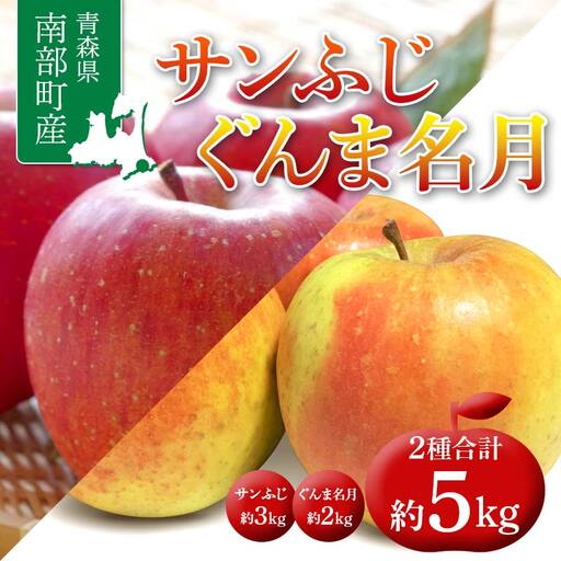 青森県 南部町産 サンふじ ・ ぐんま名月 食べ比べセット 約5kg 【盛果園】 青森りんご 青森県産りんご リンゴ 林檎 アップル 黄色りんご 果物 くだもの フルーツ セット 3kg 以上 おすすめ 期間限定 先行予約 産地直送 あおもり 青森 南部町 三戸 南部  F21U-688