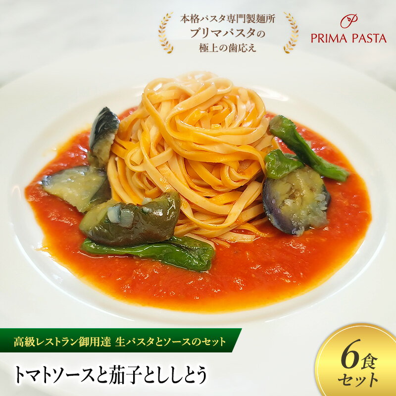 【ふるさと納税】パスタ 高級レストラン御用達の生パスタとソースのセット「トマトソースと茄子とししとう　6食セット」　～本格パスタ専門製麺所「プリマパスタ」の極上の歯ごたえ～ 【TM-NAS1101-6】