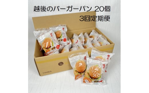 【たんぱく質調整食品】【3ヶ月定期便】 越後のバーガーパン 80g×20個×3回 バイオテックジャパン 越後シリーズ 1V74040