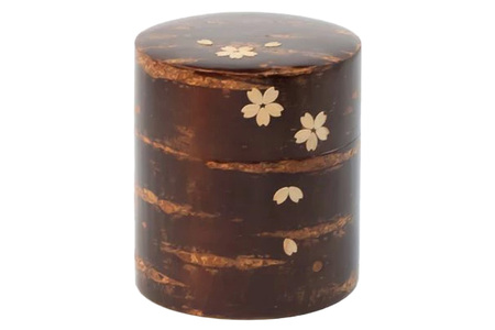 角館樺細工《樺細工 八柳》 茶缶 平型 150g 無地桜 角館工芸協同組合
