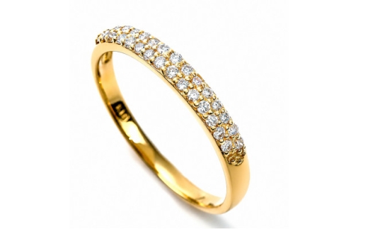 K18 ダイヤモンドパヴェ留めリング　0.20CT R3615DI-Y #10【1754982】