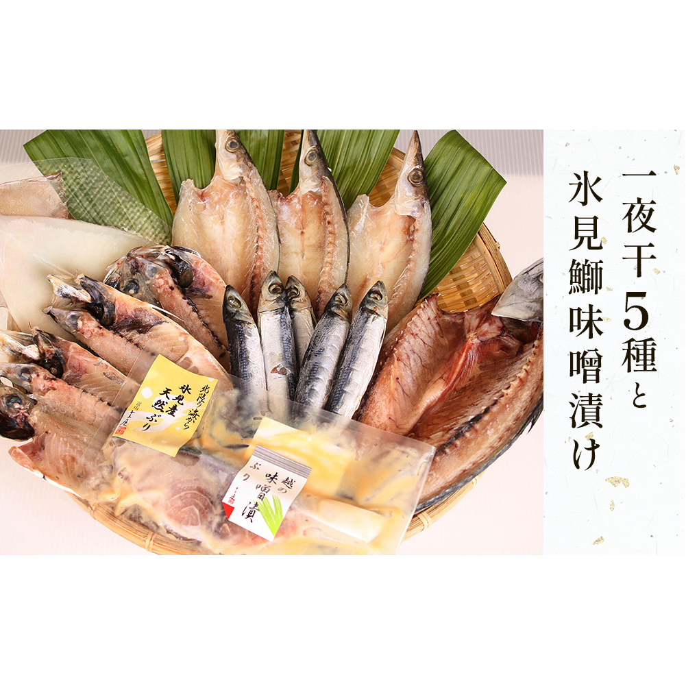 氷見 堀与おすすめ一夜干5種と氷見鰤味噌漬け 富山県 氷見市 干物 詰め合わせ 食べ比べ セット ブリ ぶり 切り身