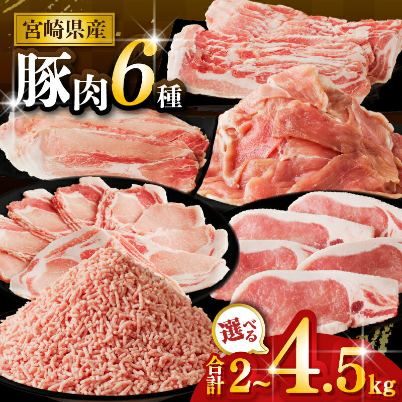 【ふるさと納税】【内容量・2週間以内・発送月が選べる】宮崎県産 豚肉 6種 ＼てげスゲーセット／ 2kg 3kg 4.5kg セット 肉 豚バラ バラ肉 モモ ロース ミンチ スライス 切り落とし しゃぶしゃぶ ハンバーグ 国産 小分け 真空パック 都農町 送料無料