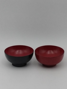 川連漆器 4寸夫婦汁椀 漆器 [B7-53013]