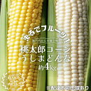 【ふるさと納税】【2024年分】まるでフルーツ！生で甘い、茹でて美味い！牛窓産 とうもろこし「桃太郎コーン」と「うしまどんな」のセット 約4kg 8～12本入り　 産地直送 食べ比べ 　お届け：2024年7月上旬～2024年8月下旬