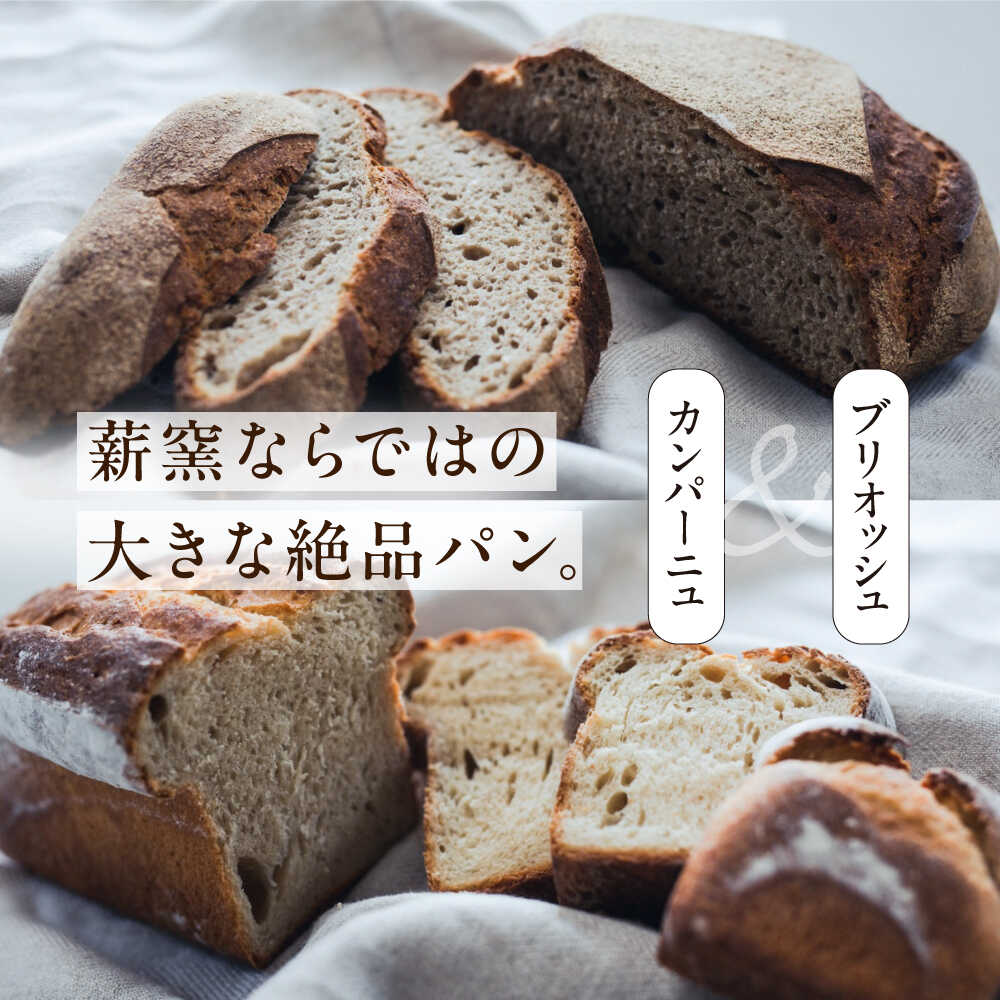 【ふるさと納税】薪窯パン2種（カンパーニュ・ブリオッシュ）セット ／ パン ブレッド 朝食 石窯 内子町【石畳のパン屋】[BKBZ001]