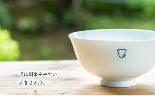 [G457p］ 〈嘉久正窯〉千鳥 茶碗 こと?んふ?り 6寸皿 計6点セット 手描き 染付 飯碗 茶碗 丼 ケーキ皿