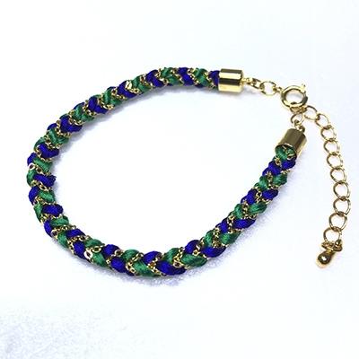 ふるさと納税 伊賀市 (組紐)ブレスレット　角杉組　鎖入金　緑　