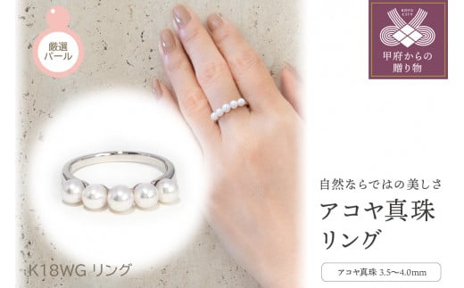 【サイズ：13.5号】〈 甲府ジュエリー 〉K18WG　アコヤ真珠　リング(#1：03013109)