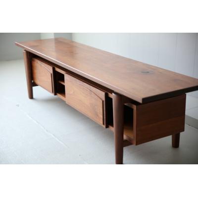 ふるさと納税 江別市 TVボード ウォールナット 北海道  MOOTH インテリア 手作り 家具職人　ローボード |  | 01