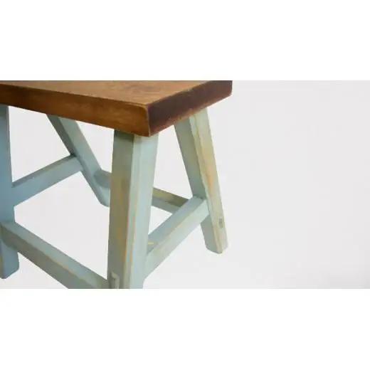 アンティーク風ペイント仕上げふみ台（グリーン） / 踏み台 ふみ台 ステップ台 木製 木工品 家具