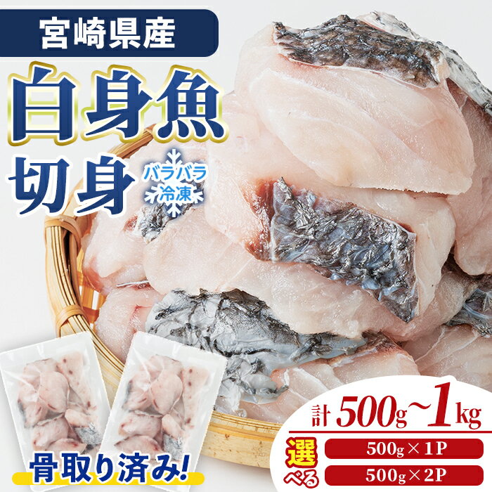 【ふるさと納税】＜選べる！＞ 宮崎県産 骨取り 白身魚 ニベ 切身 (計500g～1kg) カット済み 切り身 便利 小分け 冷凍 個別凍結 時短 国産【UZ-19・UZ-20】【請関水産】