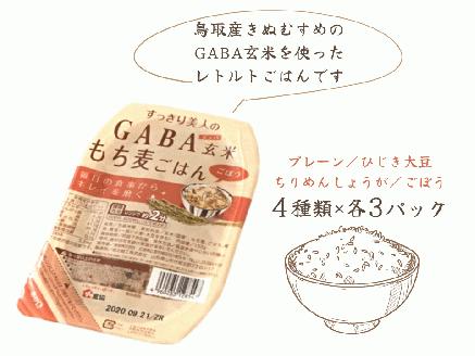 GABA玄米もち麦パックごはん 4種類×3 計12パック 鳥取産きぬむすめ JAアスパル 0589