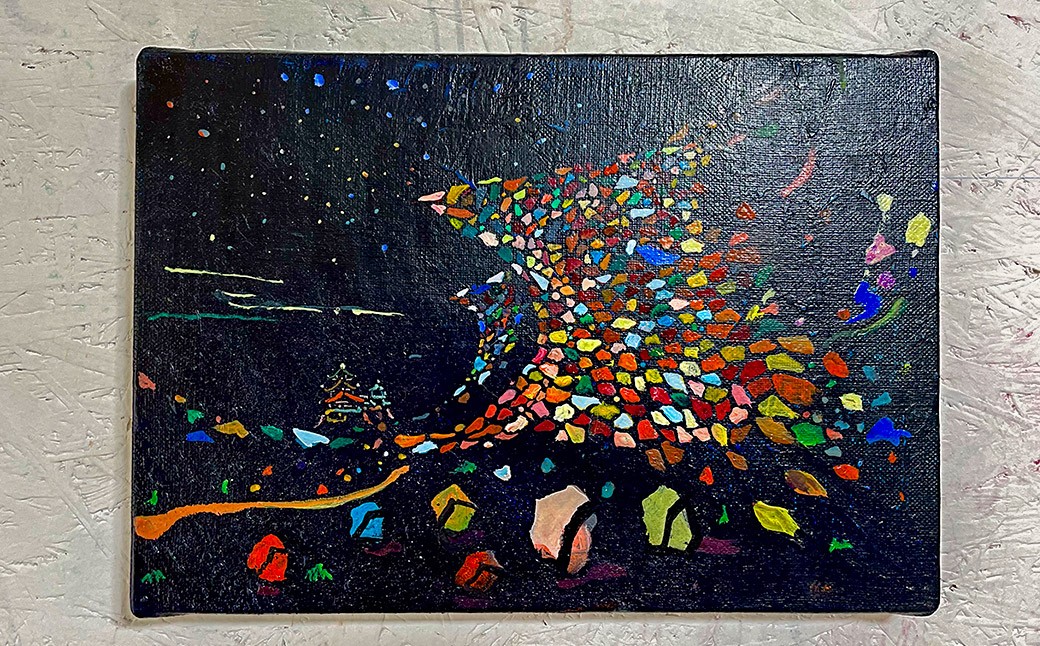 
                  武者返し Ⅰ P3号（27.3cm×19cm）額縁なし ／ 絵画 絵 アート 熊本城 九州 熊本県 熊本市
                