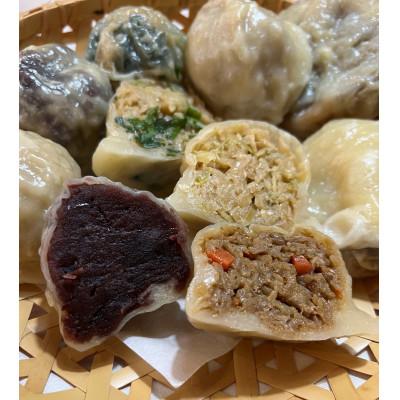 ふるさと納税 千曲市 【信州の郷土食】唐木製菓の手作りおやき薄皮、具材たっぷり!5種18個入り