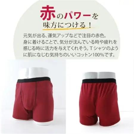 ボクサーパンツ(赤パンツ) Lサイズ1枚+ピタガード 尿漏れ対策 吸水シート M ブラック 3枚組【1587669】