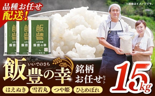 【先行受付】令和7年産 飯豊の幸 山形県ブランド米 銘柄お任せセット 『はえぬき』『雪若丸』『つや姫』『ひとめぼれ』精米 15kg （5kg×3袋）