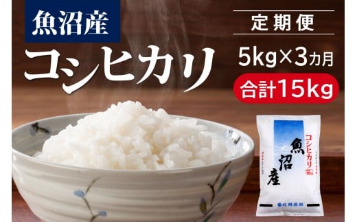 【定期便3カ月】 魚沼産コシヒカリ 5kg×3回（計15kg）令和7年産