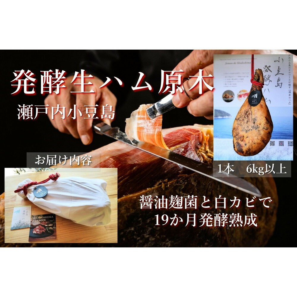 【ふるさと納税】国産生ハム 小豆島発酵ハム 19か月以上発酵熟成【骨付き原木1本】6kg以上 | ハム おつまみ サラダ ギフト 肉 豚 豚肉 香川 香川県 小豆島 土産 お土産 お取り寄せ
