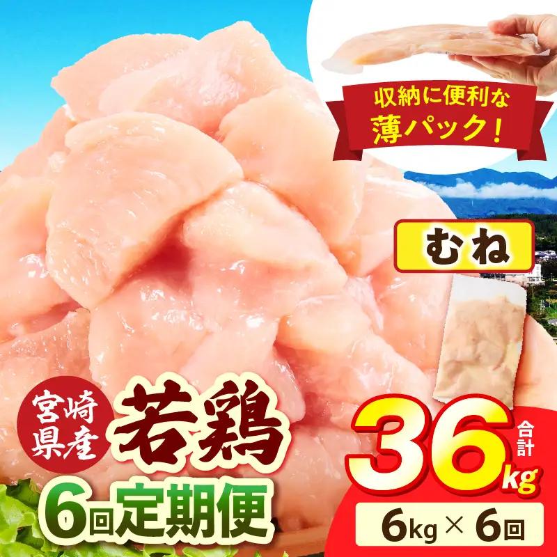 宮崎県産 若鶏切身 むね肉 6kg（300g×20袋）【6か月定期便】_b0800_it_x2