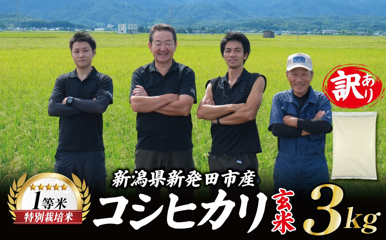 
                  【訳あり】令和7年産 コシヒカリ 3kg 1等米 特別栽培米 玄米 こしひかり 米 お米 こめ 新潟米 新潟県産 新潟産 新潟 新潟県 新発田産 新発田 新発田市 斗伸 toushin060
                