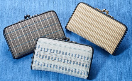 「伝統的工芸品」伊那紬（がま口） 民芸品 和小物 財布 