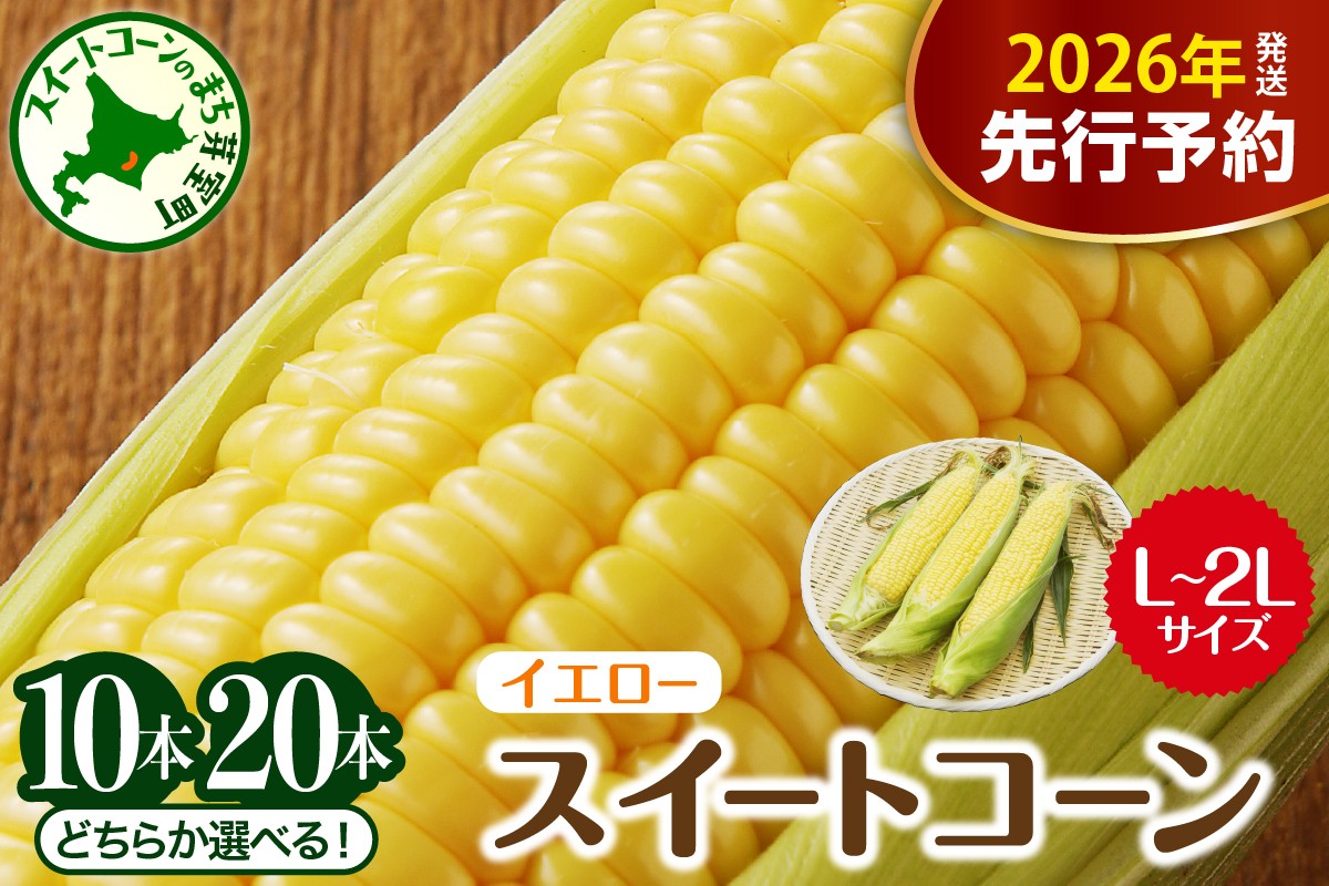
            【先行受付】【2026年7月下旬～8月中旬頃配送】北海道十勝芽室町 とうもろこし スイートコーン イエロー種 (選べる本数 : 10本 20本 ) me002-004c-o
          
