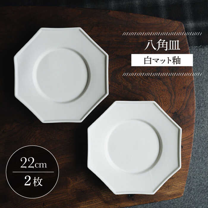 【ふるさと納税】【波佐見焼】八角皿 白マット釉 2枚セット【イロドリ かもめ製作所】[KE56]
