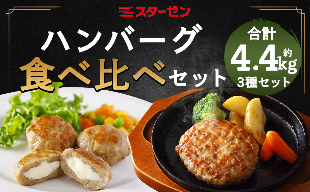 ハンバーグ食べ比べ3種セット　計4.35kg