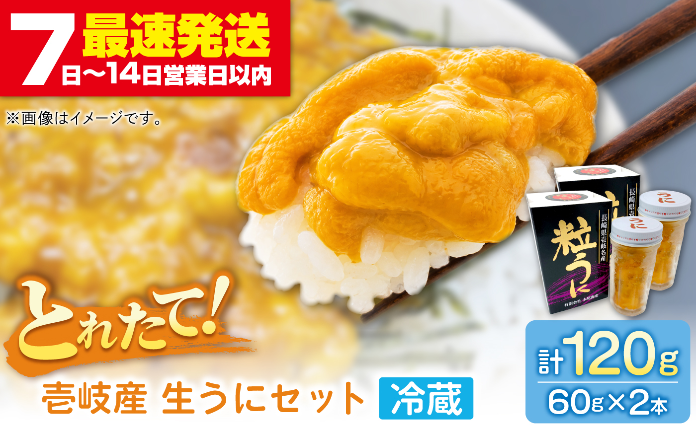 生うに（冷蔵）60g×2本≪壱岐市≫【本尾海産】 [JAR013]