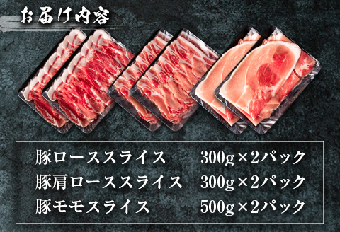 ＜選べる配送月＞宮崎県産 豚しゃぶしゃぶ三種盛り食べ比べセット 合計2.2kg ※2026年3月お届け【B584-2603】 2026年3月お届け