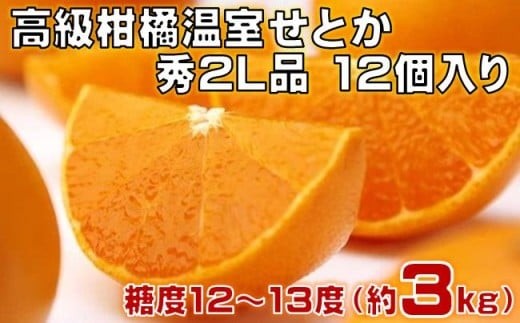 
                  高級 柑橘 温室 せとか 秀品 2L 品 12個入り 約3kg みかん 蜜柑 ミカン 果物 フルーツ 柑橘類 国産 期間限定 季節限定 数量限定 人気 旬 甘い ジューシー 完熟 ギフト プレゼント 贈答用 お祝い 贈り物 お中元 お歳暮 ふるさと納税柑橘 ふるさと納税みかん 高知 黒潮町 [1200]
                