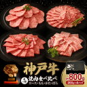 【ふるさと納税】神戸牛一頭焼肉食べ比べセット 800g【配送不可地域：離島】【1527923】