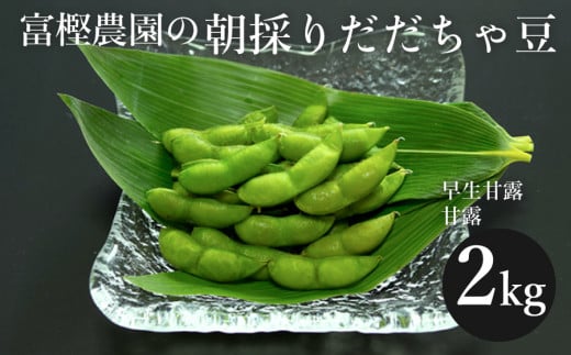 【令和6年産先行予約】 富樫農園の朝採りだだちゃ豆【8月上旬発送】2kg（500g×4袋）早生甘露・甘露　A03-624