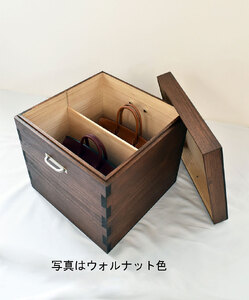 ラ・キャレ　総桐高級皮革バック収納箪笥（ナチュラル色）