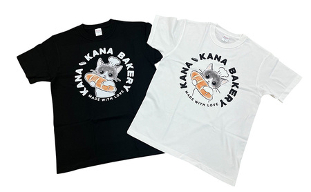 Tシャツ 猫の愛護活動を応援！白Tシャツ「パン持ちデザイン」 Sサイズ