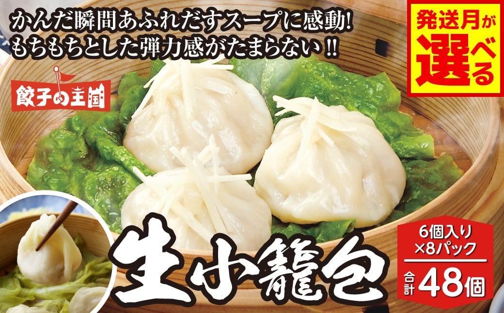 
            【選べる発送月】生小籠包 48個 餃子の王国 （小籠包 八代市産生姜使用） 小分け おかず 点心 中華 惣菜 小籠包 しょうが ショウガ お肉 豚肉 国産 モチモチ食感 簡単調理 小分けパック 熊本県 八代市 九州 冷凍
          